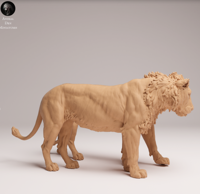 Schmusendes Löwen-Pärchen von Animal den miniatures als 3D Druck