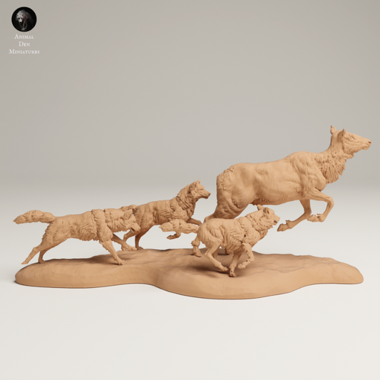 Wolfs-Rudel von Animal den miniatures als 3D Druck