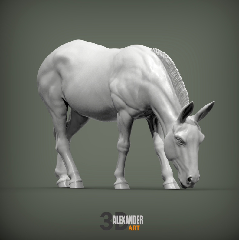 Grazing donkey by Akuzmenko as 3D print