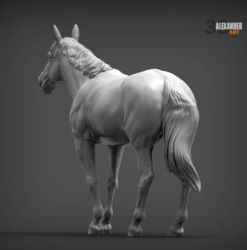 Interessiert schauendes Pferd von Akuzmenko als 3D Druck