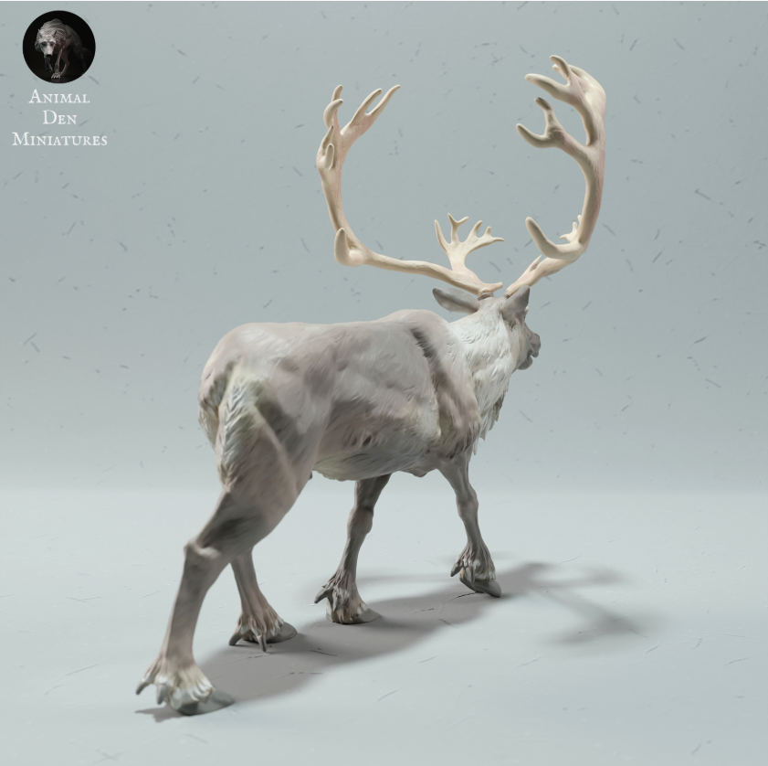 Running Caribou Buck animal den miniatures as 3D print
