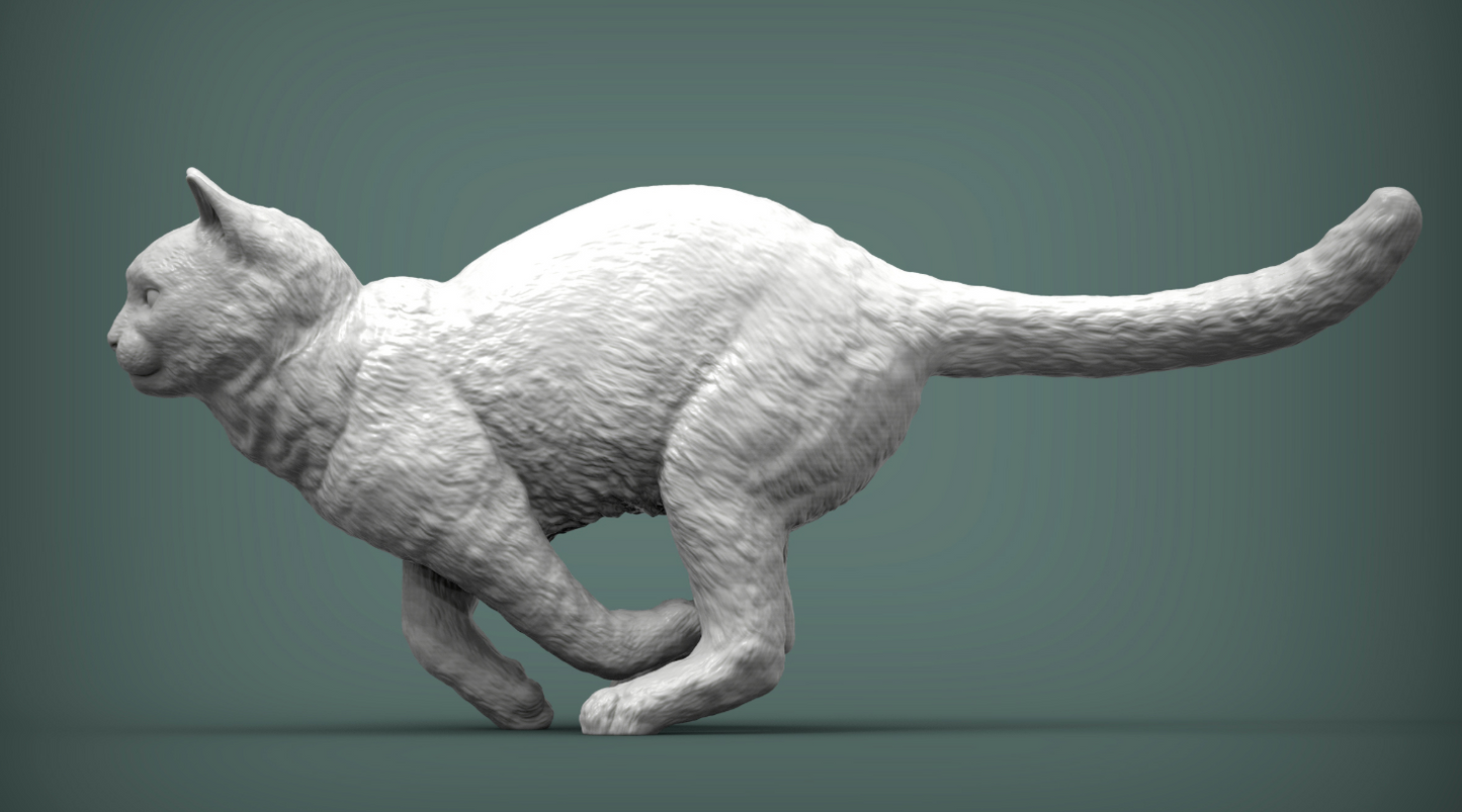 Running cat by Azukmenko as 3D print