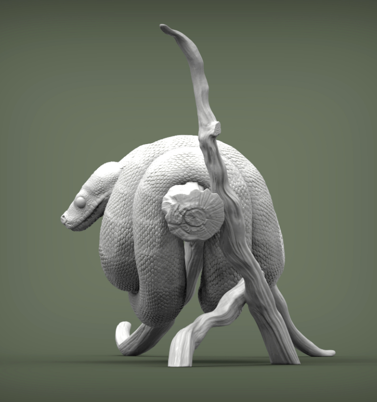 Anaconda auf einem Baum von Azukmenko als 3D Druck