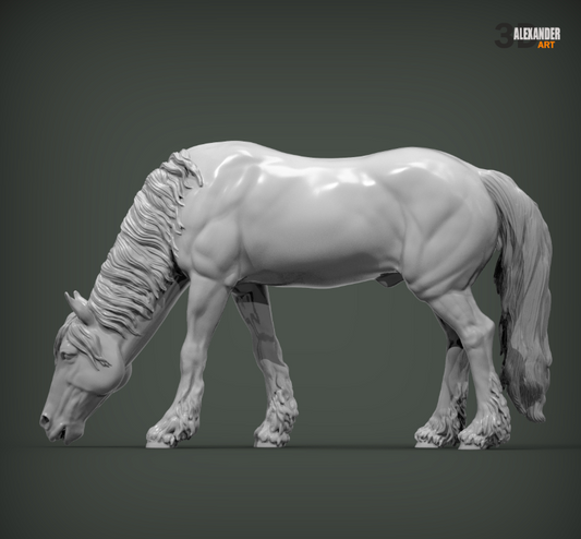 Grazing Friesian by Akuzmenko as 3D print