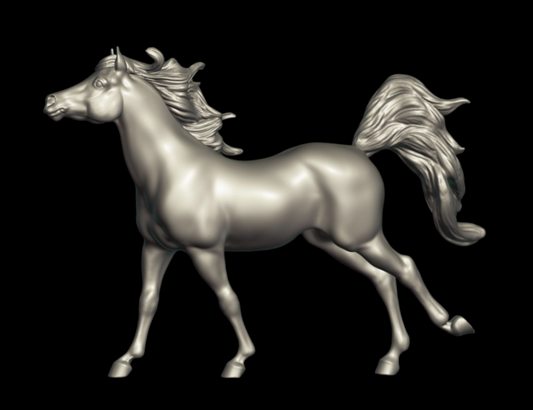 Running Mare "Tierra" by PrintedPonies / Model Horse as an Unpainted Resin 3D Print