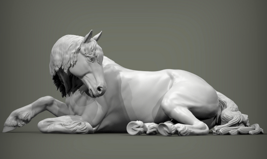 Lying Percheron by Alexander3dart as 3D print
