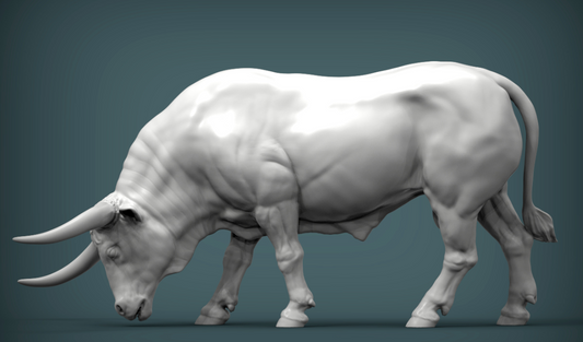 Grasendes Texas Longhorn Rind von Alexander3dart als 3D gedruckte Figur