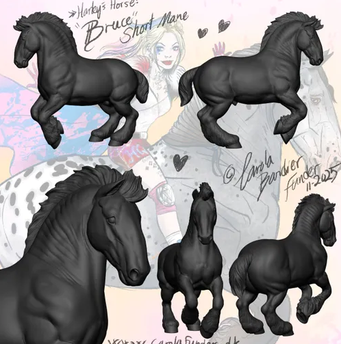 Draft Horse stallion "Bruce" by Carola Funder available as a 3D print / 3 mane versions