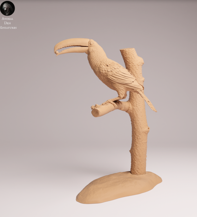 Tukan sitzt auf Ast von Animals den miniatures