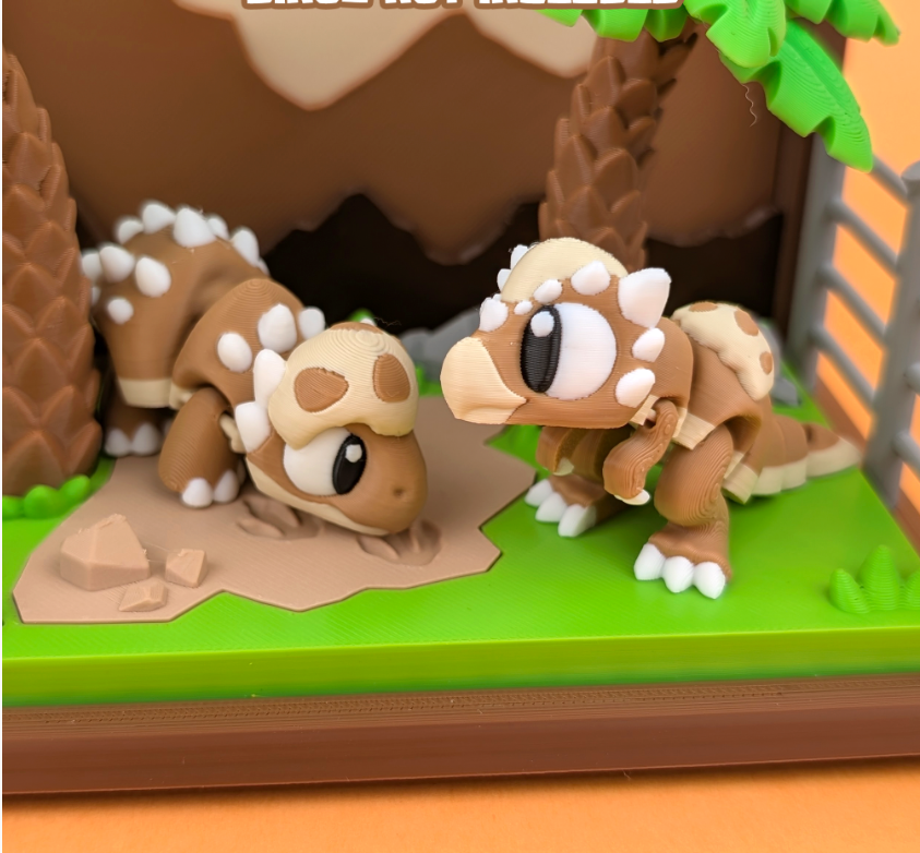 Dinosaurs with accessories from GOB3D / colorful FDM print