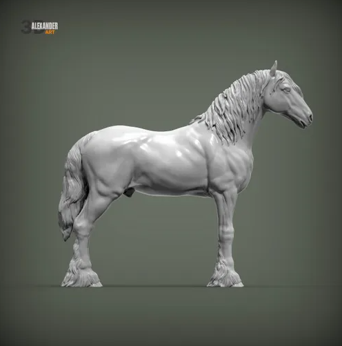 Clydesdale John V.2 von Alexander3dart als 3D Druck Modellpferd