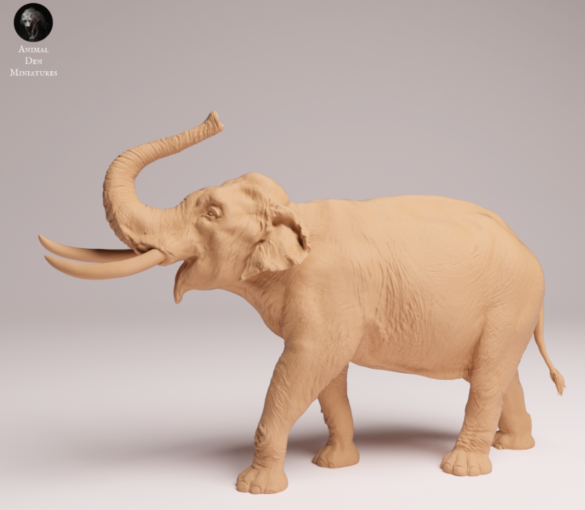 Indischer - Elefantenbulle Trötet von Animal den miniatures als 3D Druck