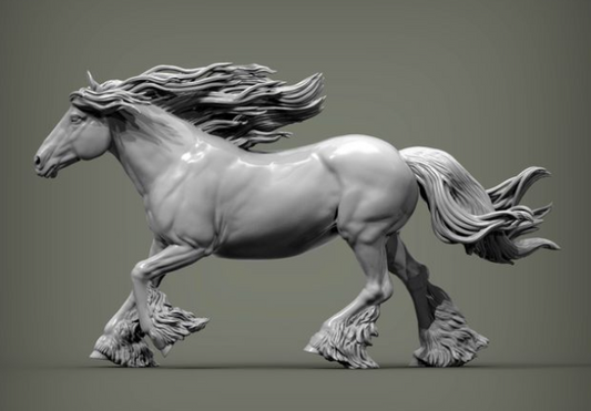 Rennende Cob Stute Windy von Alexander3dart als 3D Druck Modellpferd