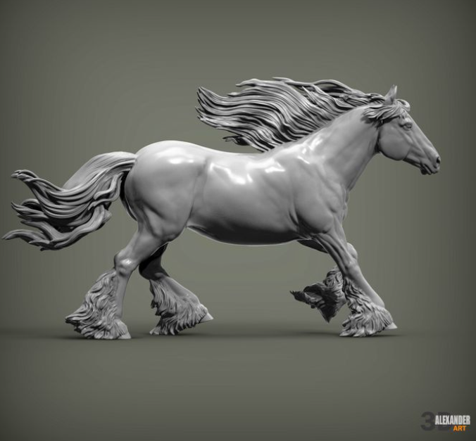 Rennende Cob Stute Windy von Alexander3dart als 3D Druck Modellpferd