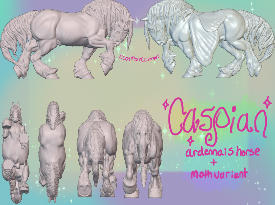 Draft Horse Caspian mit Flügeln von neonmarecustoms als 3D Druck Modellpferd