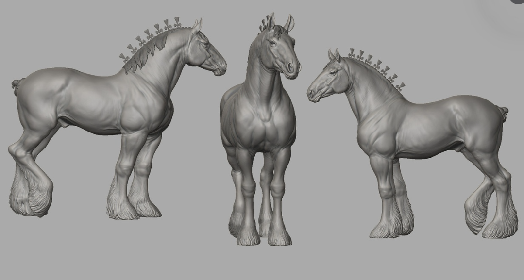 Draft Horse Stallion by BreathTime as a 3D Printed Model Horse