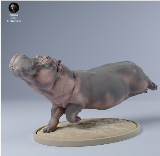 Nilpferd schwimmt von Animal den miniatures