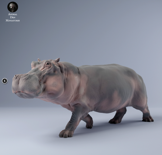 Nilpferd läuft von Animal den miniatures