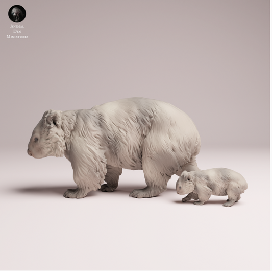 Wombat mit Baby von Animal den moniatures / Als Miniatur-Tierfigur