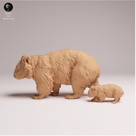 Wombat mit Baby von Animal den moniatures / Als Miniatur-Tierfigur