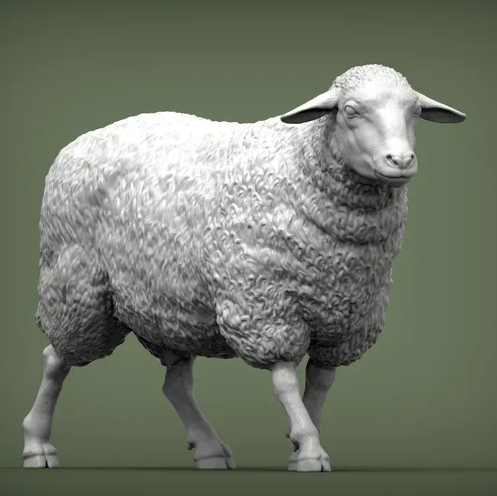 Laufendes Schaf von Alexander3dart / Als unbemalte Miniatur-Tierfigur