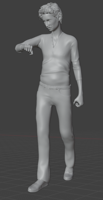 Homme regardant sa montre Pose n°2 / Figurine en résine imprimée en 3D non peinte
