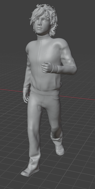 Garçon qui court (Pose n° 3) / figurine en résine imprimée en 3D non peinte