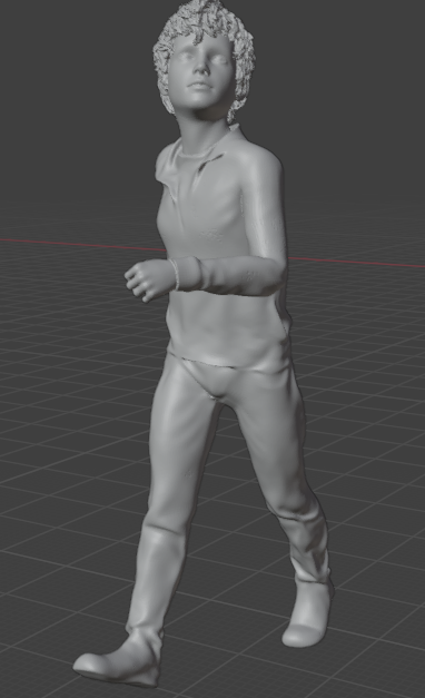 Garçon Court regarde vers le haut (Pose n°5) / Figurine en résine imprimée en 3D non peinte