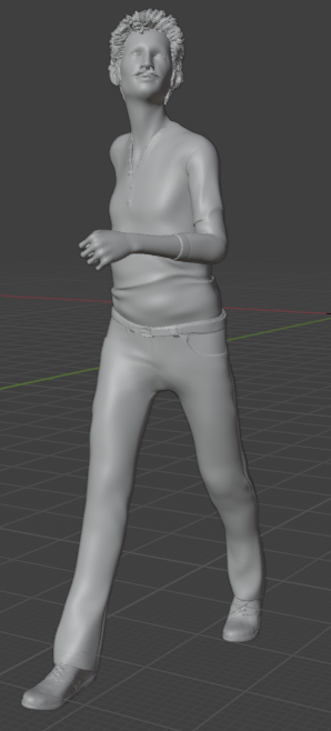Homme marche, regardant vers le haut (pose n° 7) / figurine en résine imprimée en 3D, non peinte