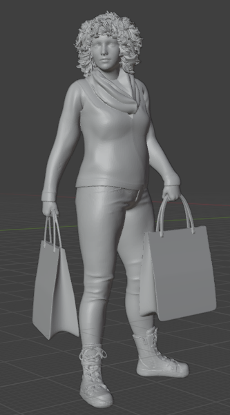Femme avec sacs de courses (Pose n°8) / figurine en résine imprimée en 3D non peinte