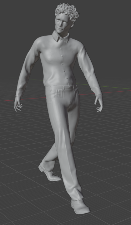 Homme marchant vite (Pose n°11) / figurine miniature en résine imprimée en 3D non peinte