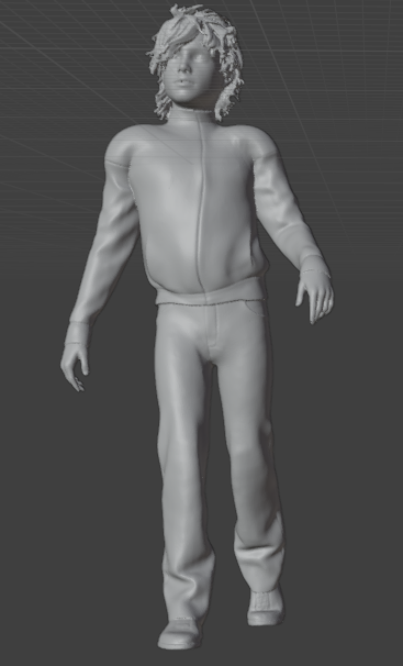 Homme qui court, regardant vers le haut (pose n°19) / figurine miniature en résine imprimée en 3D, non peinte