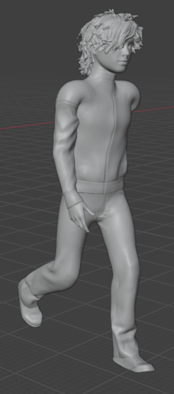 Homme qui court V3 (pose n°26) / Impression 3D en résine repeinte