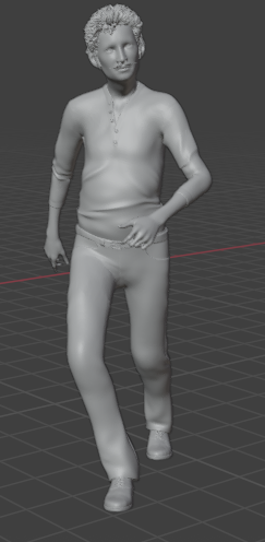 Homme qui court vite (Pose n°29) / impression 3D en résine non peinte