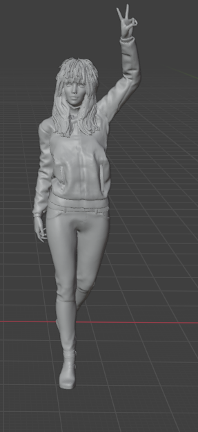 Femme commandant un taxi (Pose n°43) / Impression 3D en résine non peinte