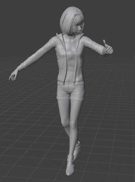 Jeune fille en course (Pose n°46) / impression 3D en résine non peinte