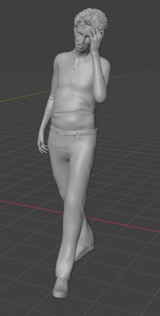 Homme avec des maux de tête (pose n°48) / Impression 3D en résine non peinte