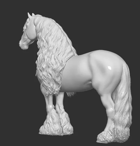 Friesian by Michellevandenberk / unpainted resin model horse