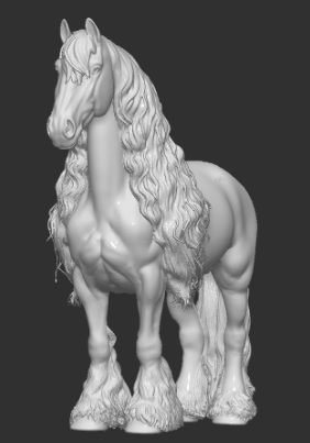 Friesian by Michellevandenberk / unpainted resin model horse