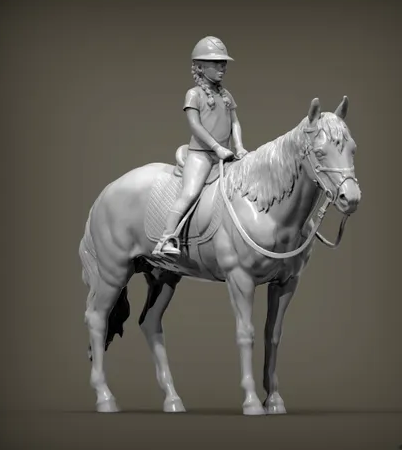Child on horse by Alexander3dart / unpainted resin 3D print