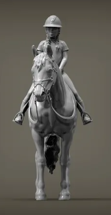 Child on horse by Alexander3dart / unpainted resin 3D print