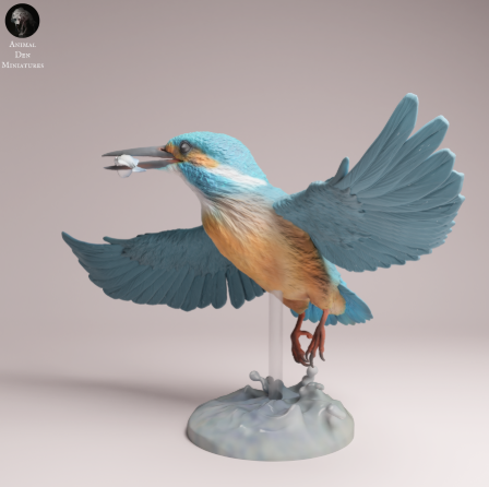 Eisvogel mit erbeutetem Fisch von Animal Den Miniatures
