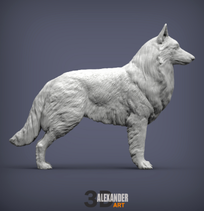 Malinois ( Belgischer Schäferhund ) von Alexander3dart / unbemalter Resin
