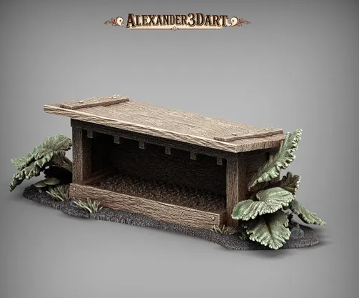 Hasen-Futterhaus von Alexander3dart / unbemalte Resin Miniatur