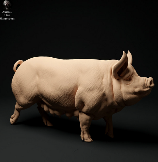 Bershire Pig No. 2 by Animal den miniatures