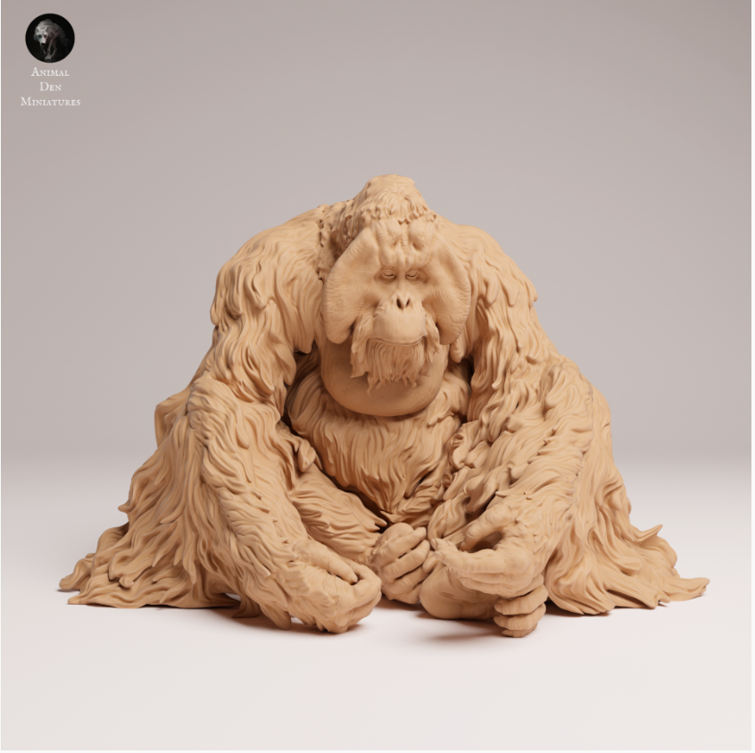 Sitzender Orang Utan von Animal den miniatures