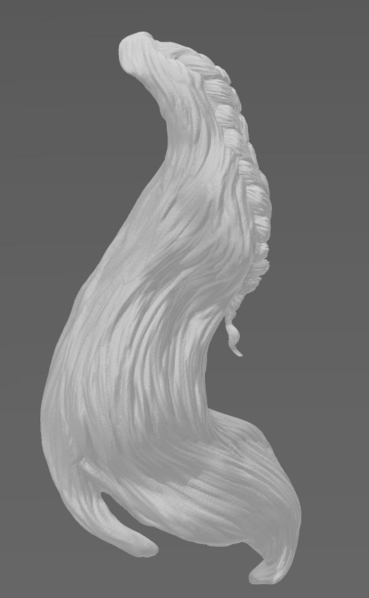 Horse Tail with braided breed by Mirek_art_models / Exklusive for us