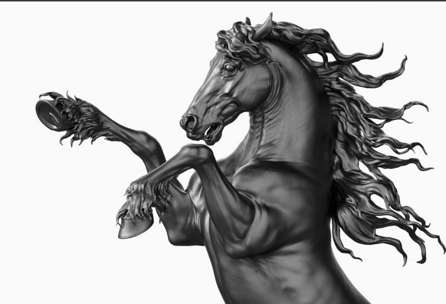 Rearing Frisian "Dwaine" by BreathTime as 3D print