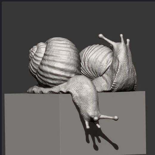 Snail pair on a box by Azukmenko
