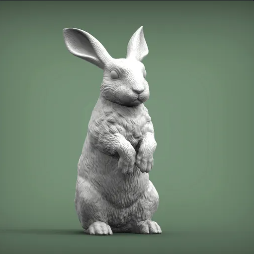 Hase macht Männchen von Akuzmenko / unbemalte 3D Druck Tierfigur